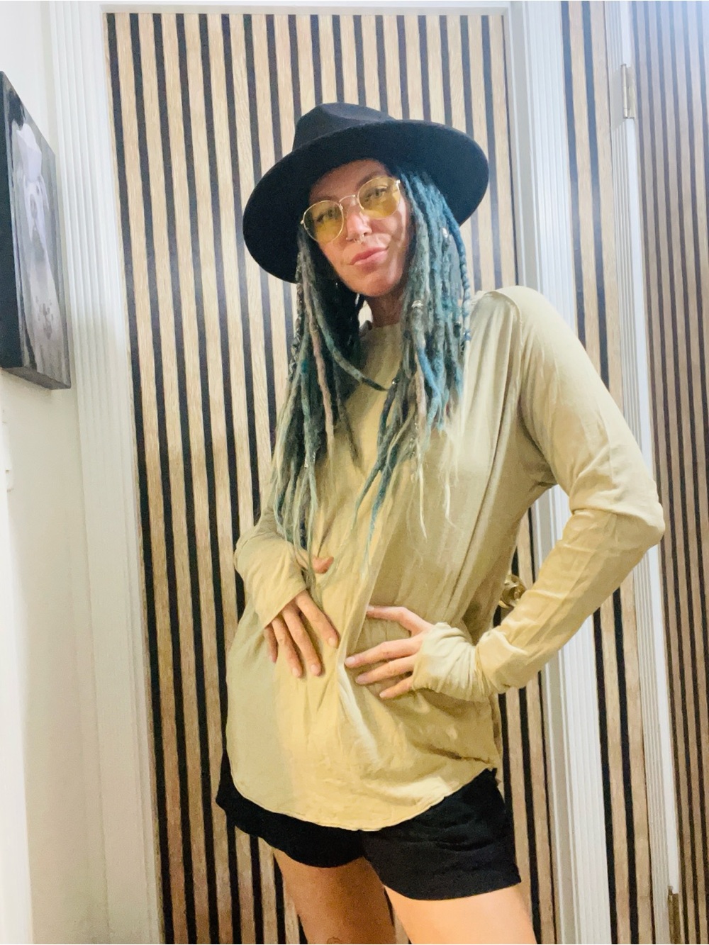Free People Soft Olive Long-Sleeve Top
